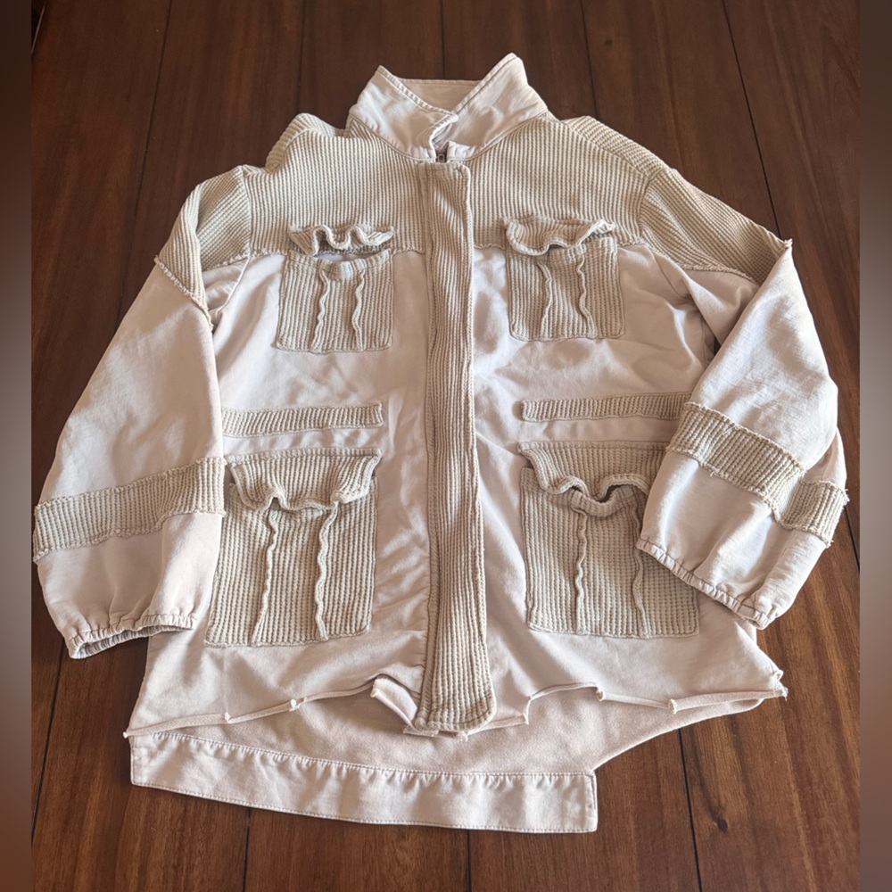 POL Women’s Military Field Jacket Size Medium Off White/Tan